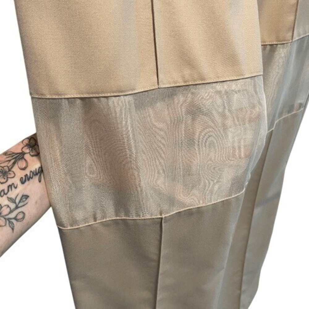 EGO Jess Hunt Beige Mesh Panel High Waisted Wide Leg Pants‎ 2 - Picture 3 of 11